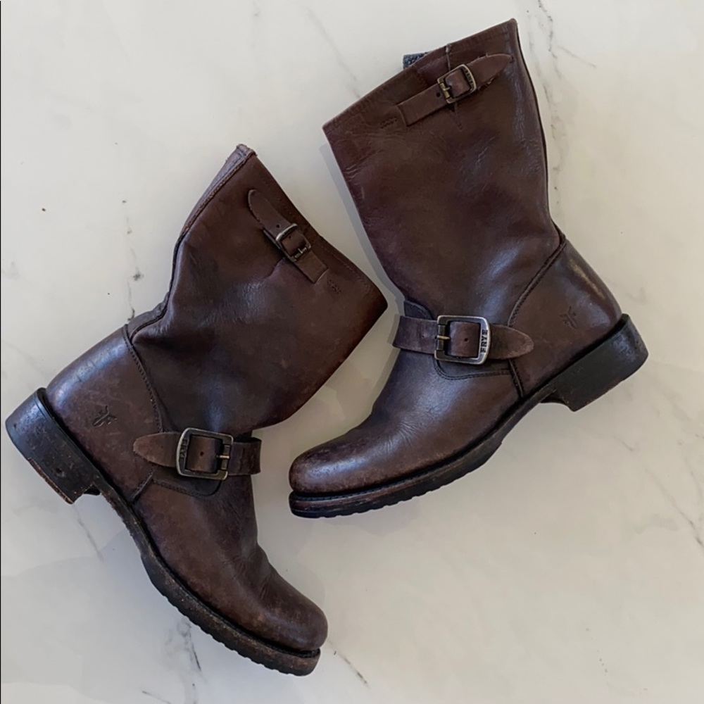 COPY - Frye Veronica slouch short dark brown boot